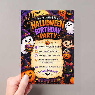 Halloween Verjaardagsfeest Uitnodiging | Griezelig Acryl Uitnodigingen