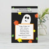 Halloween Verjaardagsfeest Uitnodiging Herfst Ghos (Staand voorkant)