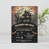 Halloween verjaardagsfeestje kaart (Staand voorkant)