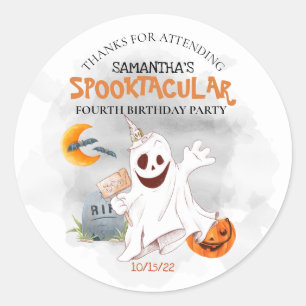 Halloween Verjaardagsfeestje Kinderen Spooktaculai Ronde Sticker