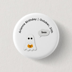 Halloween Verjaardagsfeestje Minimaal spooky ont Ronde Button 3,2 Cm