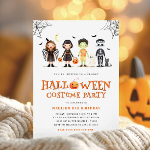 Halloween verjaardagsfeestje Spooky Kinder uitnodi Kaart