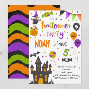 Halloween verjaardagsfeestje uitnodigen kaart