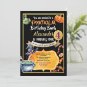 Halloween verjaardagsfeestje voor kind kaart (Staand voorkant)