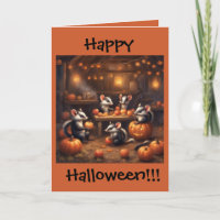 Halloween-verjaardagskaart van baby stinkdier