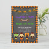 Halloween verjaardagsthema Uitnodiging (Staand voorkant)