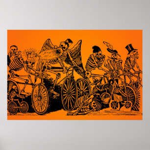 HALLOWEEN VERKOOP! Skeletfietsers van J. Posada Poster