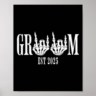 Halloween Verloving Bruid Bruidegom Skelet Poster