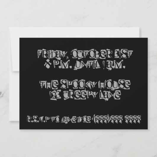 Halloween, vernederd door een gehakt huis kaart (Achterkant)