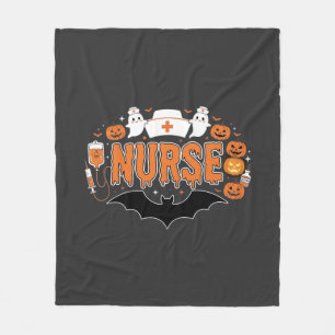 Halloween Verpleegster Drip Pendelende Pompoen Gee Fleece Deken