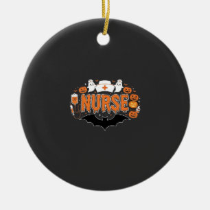 Halloween Verpleegster Druppelende Pompoen Geest V Keramisch Ornament