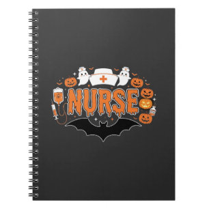 Halloween Verpleegster Druppelende Pompoen Geest V Notitieboek