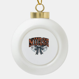 Halloween Verpleegster Enge Coquette Strik Klassie Keramische Bal Ornament