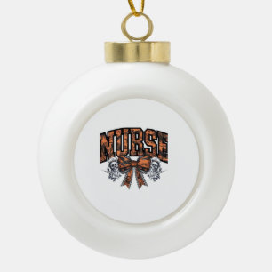 Halloween Verpleegster Enge Coquette Strik Klassie Keramische Bal Ornament