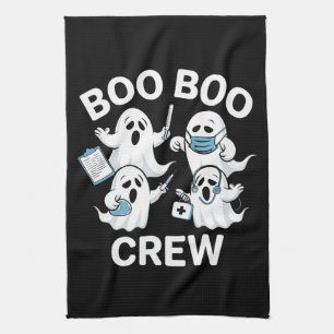 Halloween-verpleegster geschenk Boo Boo bemanning Theedoek