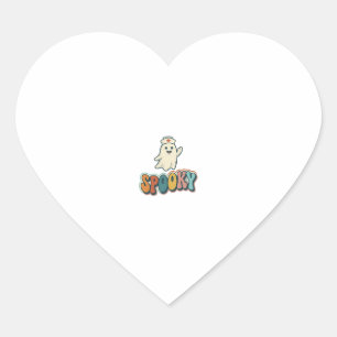 Halloween Verpleegster Griezelige Geest Retro Grap Hart Sticker