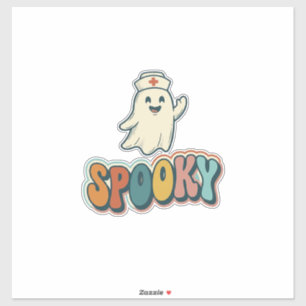 Halloween Verpleegster Griezelige Geest Retro Grap Sticker