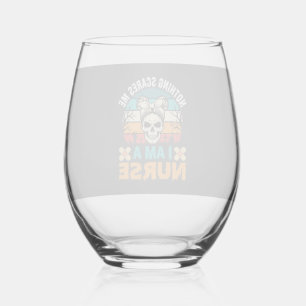 Halloween Verpleegster Niets Maakt Me Bang Schedel Wijnglas Zonder Voet