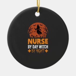 Halloween Verpleegster overdag Heks 's nachts Keramisch Ornament