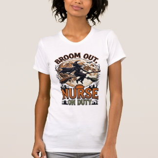 Halloween Verpleegster Shirt Grappige Heks Bezems 