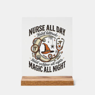 Halloween Verpleegster Shirt Hekserij Medische Nac Acryl Bord