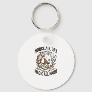 Halloween Verpleegster Shirt Hekserij Medische Nac Sleutelhanger
