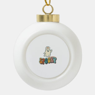 Halloween Verpleegster Spookachtige Geest Retro Gr Keramische Bal Ornament