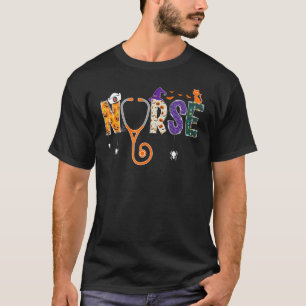 Halloween verpleegster verzorging CNA RN LPN Hallo T-shirt
