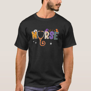 Halloween verpleegster verzorging CNA RN LPN Hallo T-shirt