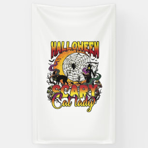 Halloween Verschrikkelijke Kat Dame Grim Reaper Ma Spandoek