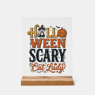 Halloween Verschrikkelijke Kat Dame Vintage Kat Sh Acryl Bord