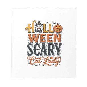 Halloween Verschrikkelijke Kat Dame Vintage Kat Sh Notitieblok