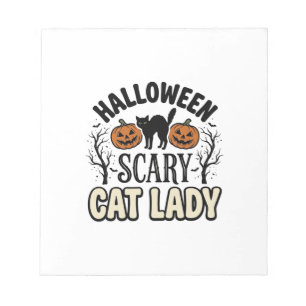 Halloween Verschrikkelijke Kat Dame Vintage Vector Notitieblok