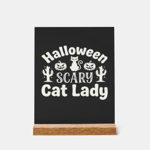Halloween Verschrikkelijke Kat Vrouw_1 Acryl Bord