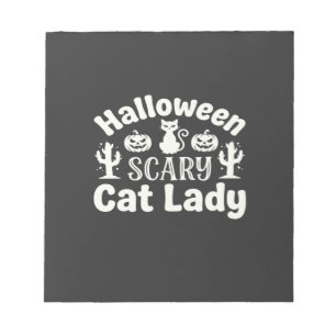 Halloween Verschrikkelijke Kat Vrouw_1 Notitieblok