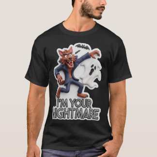 Halloween verschrikking met weerwolf geest t-shirt