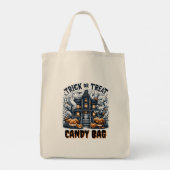 Halloween-versierde betoverde huis tote bag (Achterkant)
