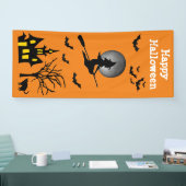 Halloween Vertical Spooky Witch Haunted House Bats Spandoek (Beurs)