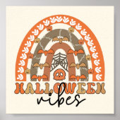 Halloween Vibes Boho Rainbow Herfst Halloween Poster (Voorkant)