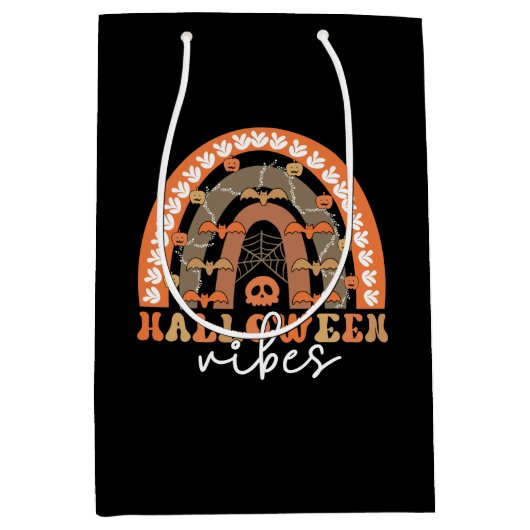 Halloween Vibes Boho Rainbow Herfst Spooky Medium Cadeauzakje (Voorkant)