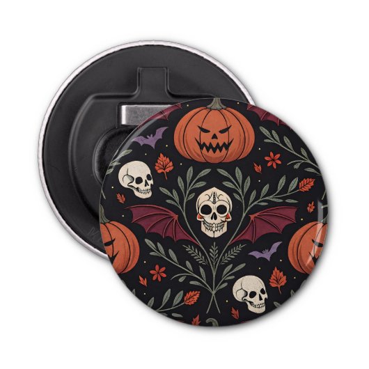 Halloween Vibes Pattern Button Flesopener (Voorkant)