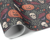 Halloween Vibes Pattern Cadeaupapier (Rol Hoek)