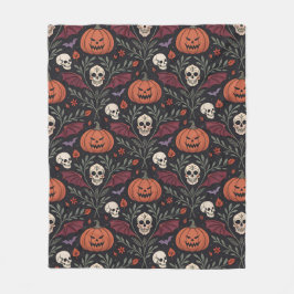 Halloween Vibes Pattern Fleece Deken