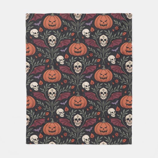Halloween Vibes Pattern Fleece Deken (Voorkant)