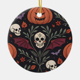 Halloween Vibes Pattern Keramisch Ornament