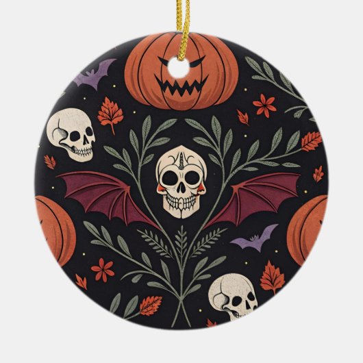 Halloween Vibes Pattern Keramisch Ornament (Voorkant)