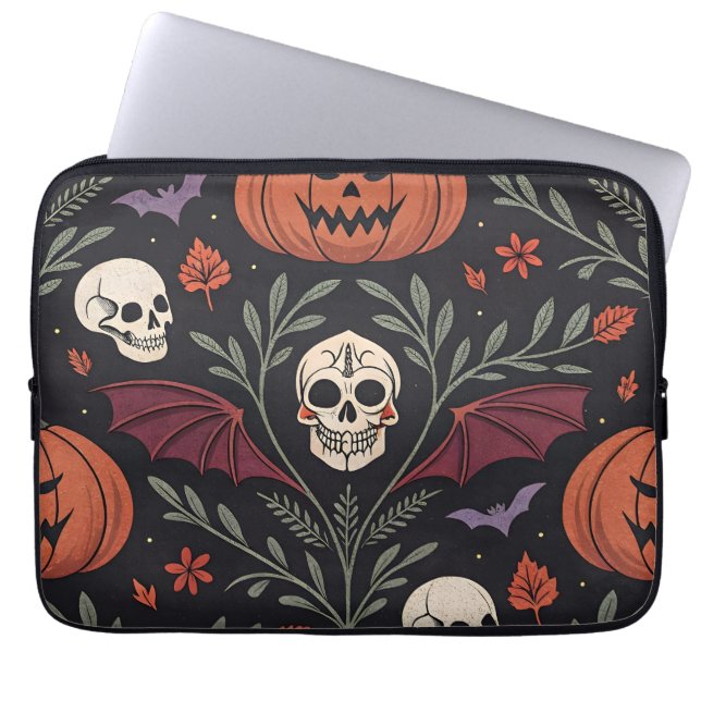 Halloween Vibes Pattern Laptop Sleeve (Voorkant)