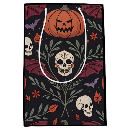 Halloween Vibes Pattern Medium Cadeauzakje (Voorkant)