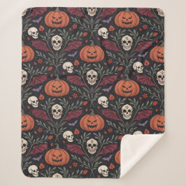 Halloween Vibes Pattern Sherpa Deken