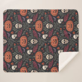 Halloween Vibes Pattern Sherpa Deken (Voorkant (horizontaal))